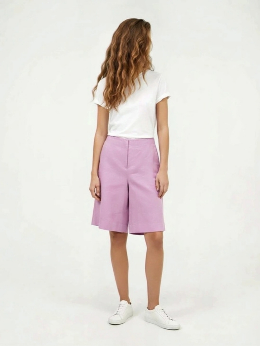 Lafayette 148 New York Silk Linen Bermuda Shorts Size 16W